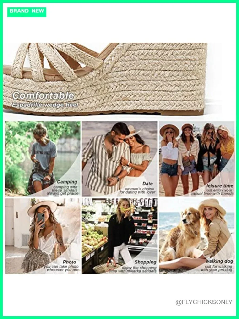 Linen Straw Wedge Heel Sandals: Open Toe Platform Espadrilles with Adjustable